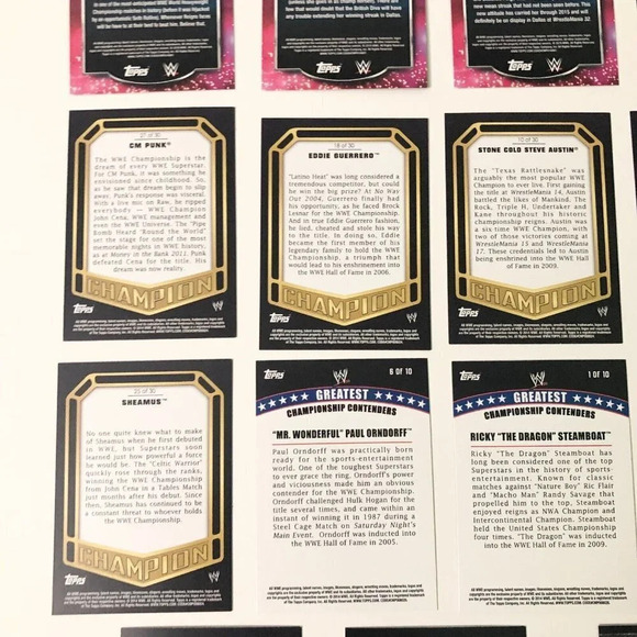 2014 WWE  Topps Lot of 22 Wrestling Cards Championship Contenders Wrestlemania - Picture 14 of 16
